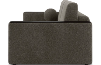 Диван прямой Дарио, модель 144, LANA 35 (шоколадный), накладки МДФ (венге)