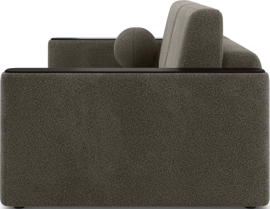 Диван прямой Дарио, модель 144, LANA 35 (шоколадный), накладки МДФ (венге)