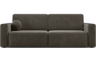 Диван прямой Дарио, модель 144, LANA 35 (шоколадный), накладки МДФ (венге)