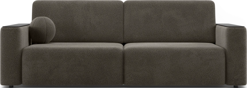 Диван прямой Дарио, модель 144, LANA 35 (шоколадный), накладки МДФ (венге)