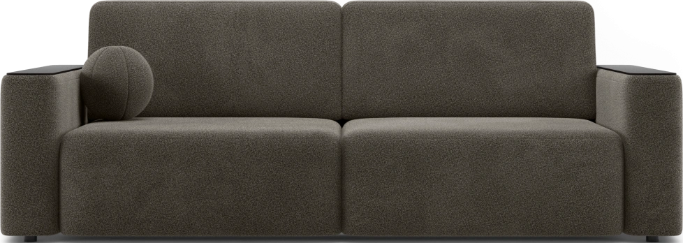 Диван прямой Дарио, модель 144, LANA 35 (шоколадный), накладки МДФ (венге)