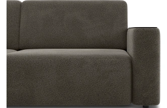 Диван прямой Дарио, модель 144, LANA 35 (шоколадный), накладки МДФ (венге)