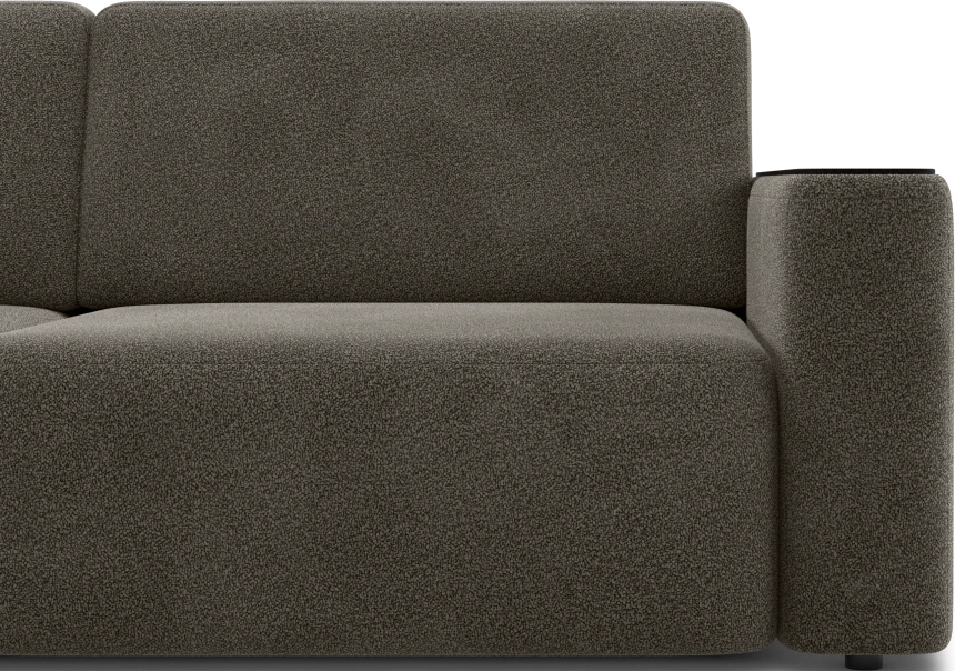 Диван прямой Дарио, модель 144, LANA 35 (шоколадный), накладки МДФ (венге)