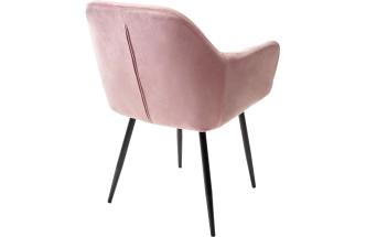 Стул Peru, мягкий, Bluvel-52 Pink, велюр, черный каркас