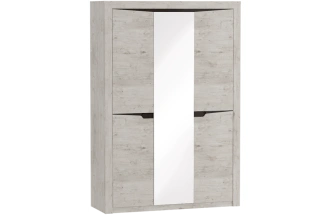 Шкаф трехдверный Соренто, распашной с зеркалом, дуб бонифаций