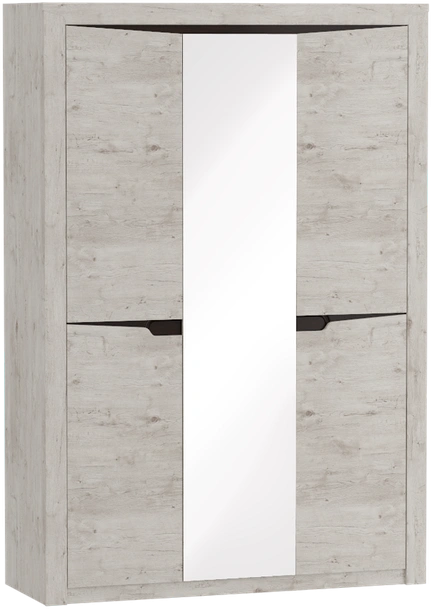Шкаф трехдверный Соренто, распашной с зеркалом, дуб бонифаций