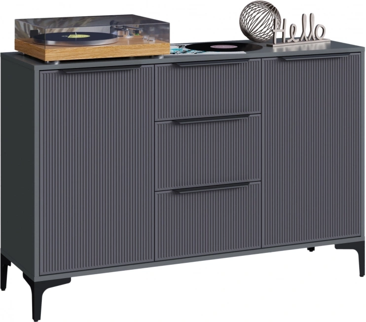 Модульная гостиная Иадама, комплектация 3, графит / графит софт