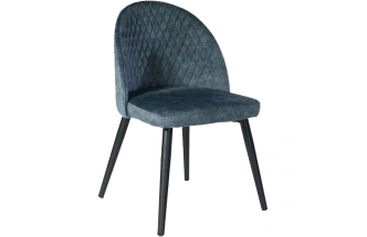 Стул Белиз, мягкий, Диджитал Индиго, велюр, каркас черный