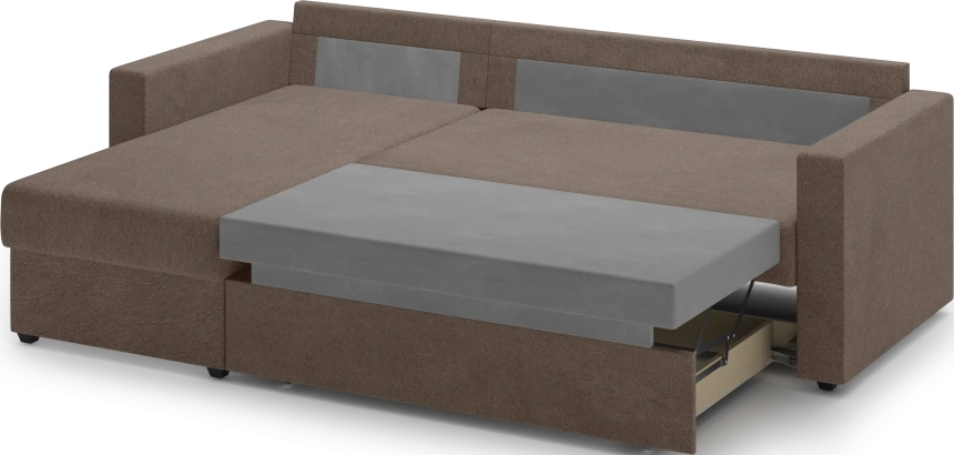 Диван угловой Фишер, модель 113, Nola 35 (коричневый)