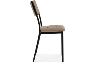 Стул на металлокаркасе Бекал, велюр латте / черный матовый