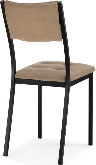 Стул на металлокаркасе Бекал, велюр латте / черный матовый