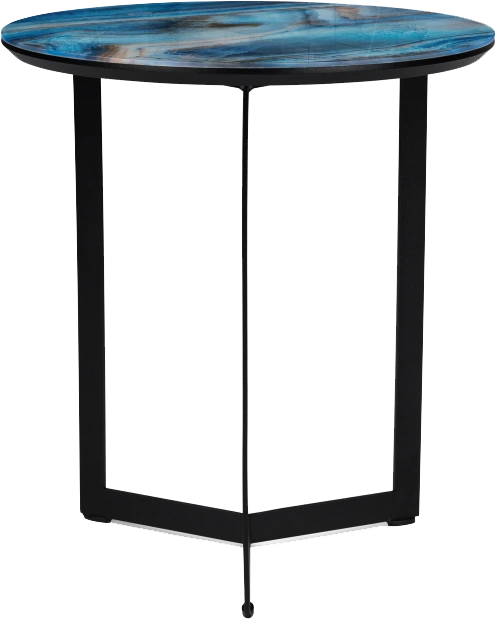 Журнальный стол Роб D-450, стекло, лазурит, каркас черный
