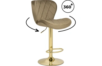 Барный стул Porch, темно-бежевый / золотой
