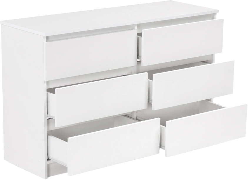 Комод Мадера, с шестью ящиками, К6М, белый