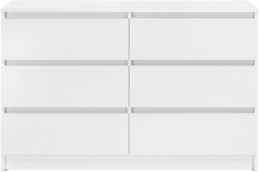 Комод Мадера, с шестью ящиками, К6М, белый