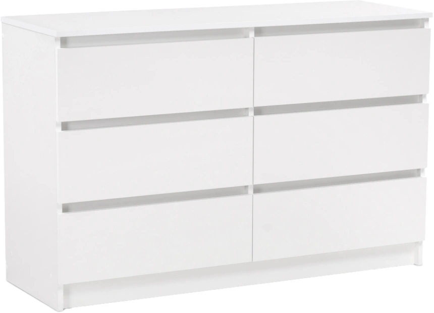 Комод Мадера, с шестью ящиками, К6М, белый