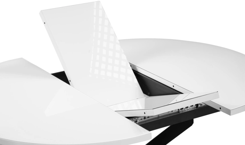 Кухонный раздвижной стол Лауриц, 100(130)х100х80, стекло, черный / белый 