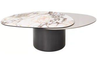 Кофейный стол Niklas TL-312, испанская керамика, стекло, МДФ окрашенный, темно-серый МДФ каркас