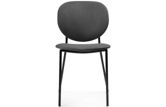 Стул Саранда, на металлокаркасе, графитовый / черный глянец