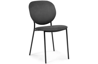 Стул Саранда, на металлокаркасе, графитовый / черный глянец