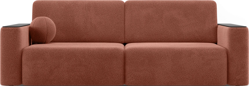 ​Диван прямой Дарио, модель 144, LANA 63 (бордо), накладки МДФ (венге)