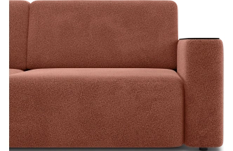 ​Диван прямой Дарио, модель 144, LANA 63 (бордо), накладки МДФ (венге)