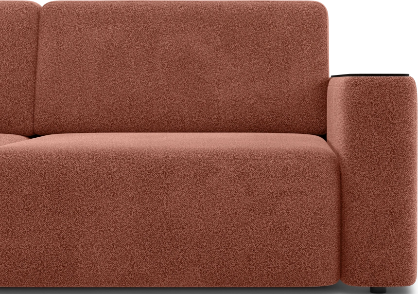 ​Диван прямой Дарио, модель 144, LANA 63 (бордо), накладки МДФ (венге)