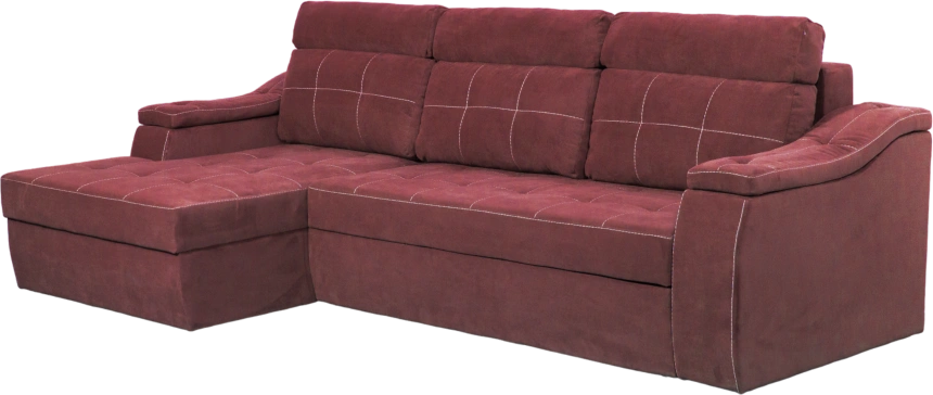 Диван угловой Бруно, ткань MONAKO-A 10, нить белая, угол левый