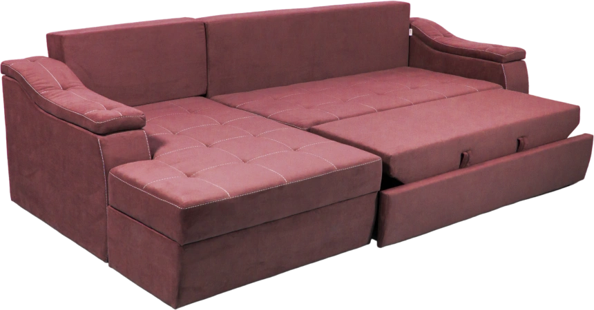 Диван угловой Бруно, ткань MONAKO-A 10, нить белая, угол левый