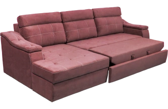 Диван угловой Бруно, ткань MONAKO-A 10, нить белая, угол левый