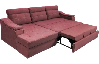 Диван угловой Бруно, ткань MONAKO-A 10, нить белая, угол левый