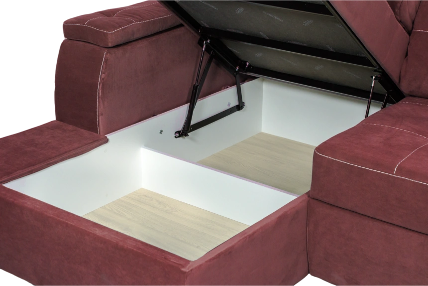 Диван угловой Бруно, ткань MONAKO-A 10, нить белая, угол левый