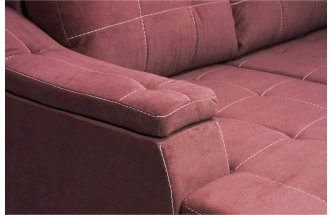 Диван угловой Бруно, ткань MONAKO-A 10, нить белая, угол левый