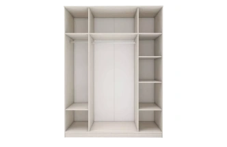 Шкаф Лозанна четырехдверный с зеркалом, Дуб белый