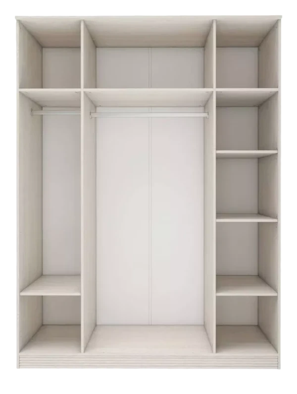 Шкаф Лозанна четырехдверный с зеркалом, Дуб белый