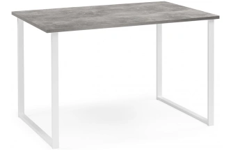 Кухонный стол Лиман, 117 x 77, бетон светлый / белый матовый
