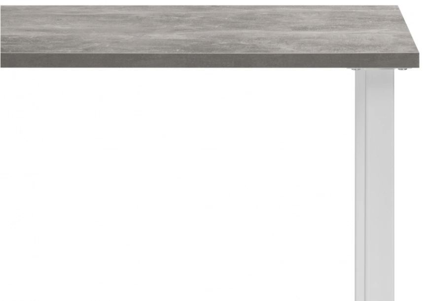 Кухонный стол Лиман, 117 x 77, бетон светлый / белый матовый