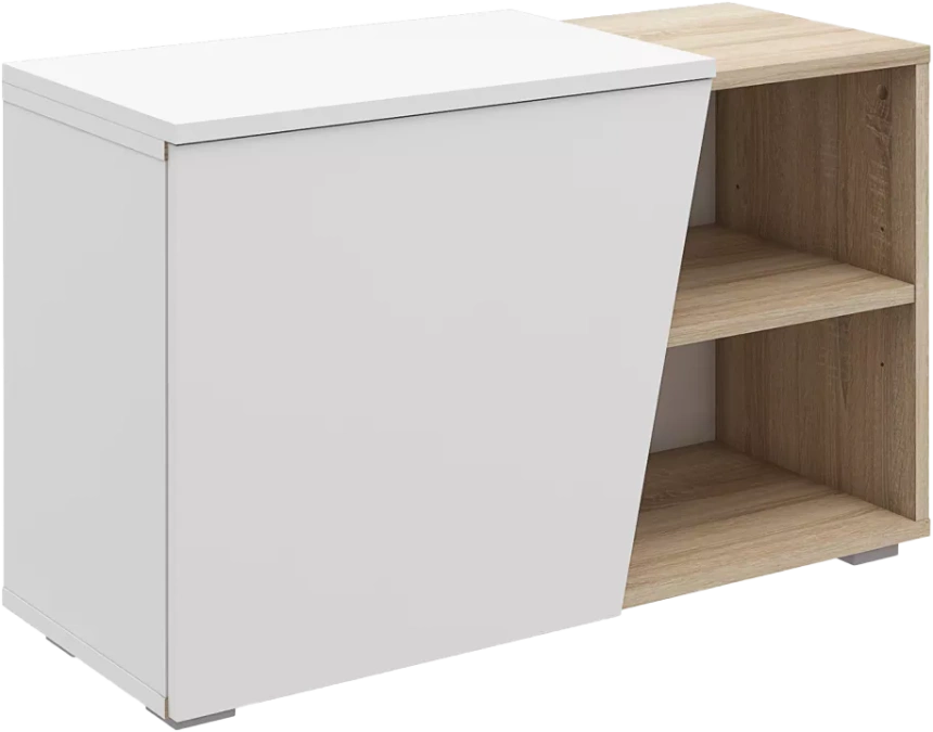 Тумба для обуви Одри, 80x49.6x33.3, Дуб сонома / Белый