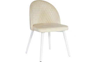 Стул Белиз, мягкий, Монолит бежевый, велюр, каркас белый