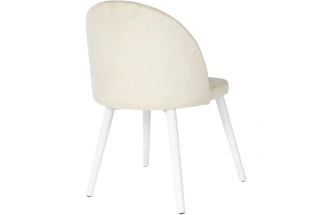 Стул Белиз, мягкий, Монолит бежевый, велюр, каркас белый