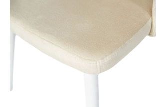 Стул Белиз, мягкий, Монолит бежевый, велюр, каркас белый