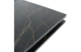 Кухонный обеденный стол Monaco, раздвижной 180, черный Quadro Noir Desir Bocciardato, каркас черный