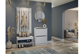 Модульная прихожая Лофт 117.12, с большой вешалкой, белый