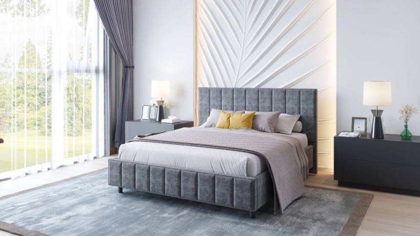 Кровать Кордова 4, мягкая, полутораспальная, 140x200, Боска 26