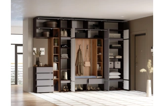 Модульная прихожая Роут, комплектация 1, венге / графит софт 
