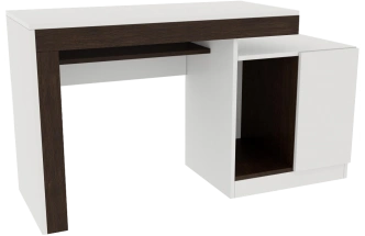 Стол компьютерный Модена, белый / венге