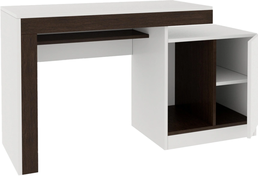 Стол компьютерный Модена, белый / венге