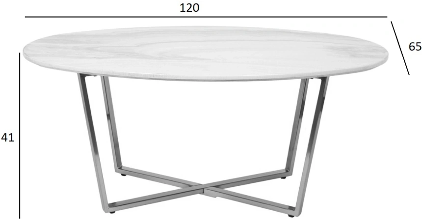 Журнальный стол 30B-85511, 65x120x41, МДФ с полимерным покрытием, черный мрамор / хром 