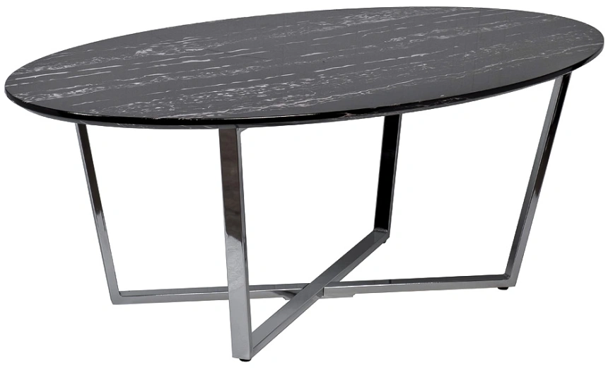 Журнальный стол 30B-85511, 65x120x41, МДФ с полимерным покрытием, черный мрамор / хром 