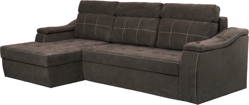 Диван угловой Бруно, ткань MONAKO-A 03, нить белая, угол левый